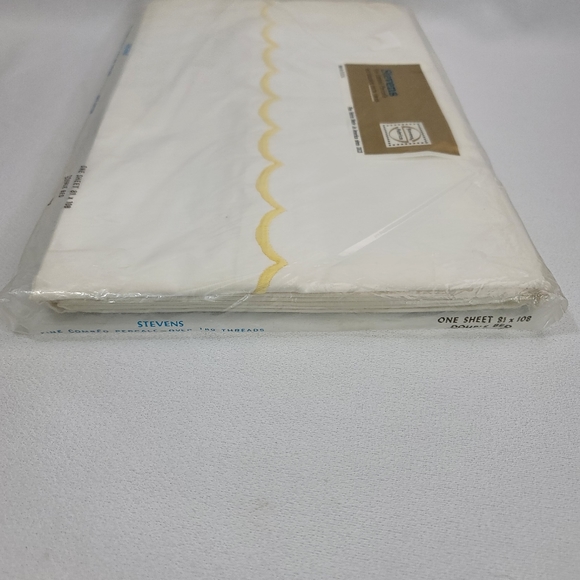 Vtg Stevens Fabrics Fine Combed Percale Double Bed Sheet 81"x108" - Picture 8 of 11
